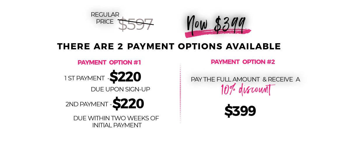 Two payment options available